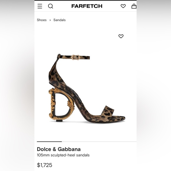 Dolce Gabbana Keira Baroque Logo Leopard Print Heels 37 - Picture 5 of 13